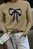 Bow-Accent Crewneck Sweater