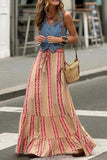 Patterned Patchwork Maxi Skirt