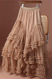 Layered Skirt with Ruffle Details