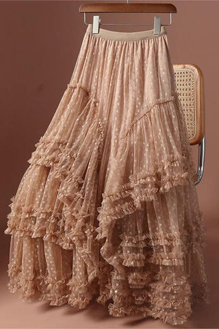 Layered Skirt with Ruffle Details