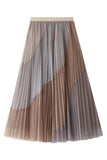 Layered Pleated Midi Skirt