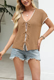 Tie-Front Crochet Cardigan