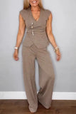 Wrap-Front Wide-Leg Pants Set