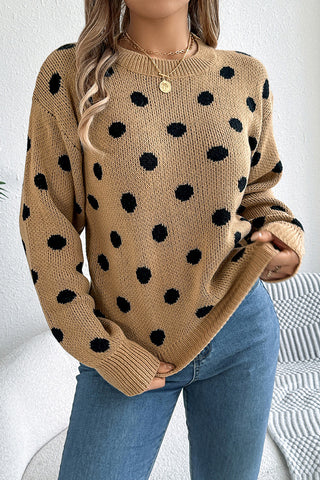 Polka Dot Knit Sweater