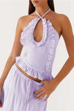 Tiered Drawstring Maxi Skirt