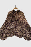 Polka Dot High-Neck Blouse