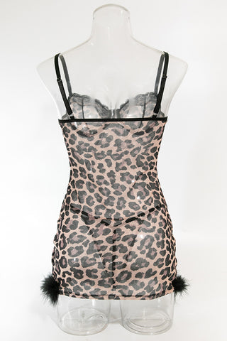 Leopard Print Slip Dress