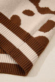 Animal Pattern V-Neck Sweater
