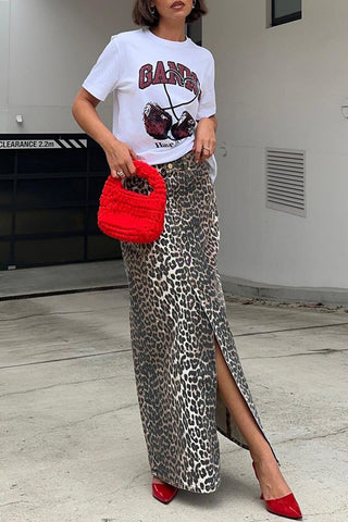 Leopard Print Maxi Skirt