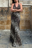 Halter Animal Print Dress