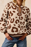 Animal Pattern V-Neck Sweater