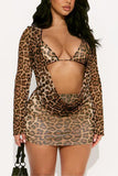 Chic Leopard Print Skirt Set