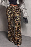 Leopard Print Flare Jeans