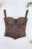 Leopard Strapless Bustier Top