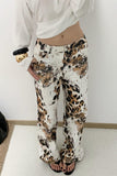 Wild Print Straight Jeans