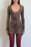 Leopard Print Casual Dress