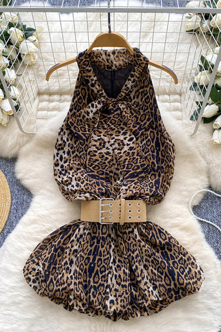 Leopard Belted Tank Top