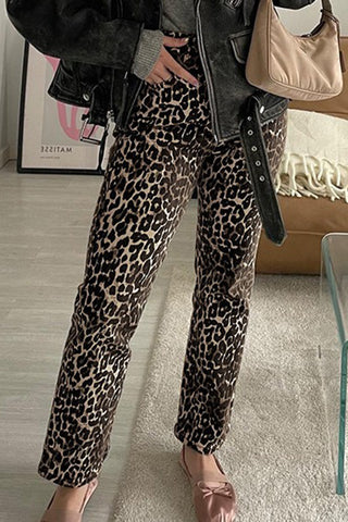 Animal Print Casual Pants