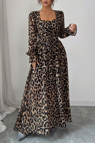 Elegant Animal Print Maxi Dress