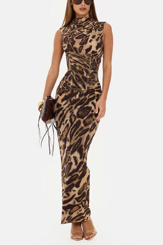 Chic Animal Print Skirt Set