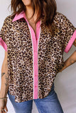 Patterned Button-Down Blouse
