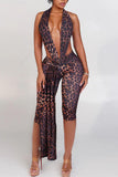 Elegant Tie-Front Halter Jumpsuit