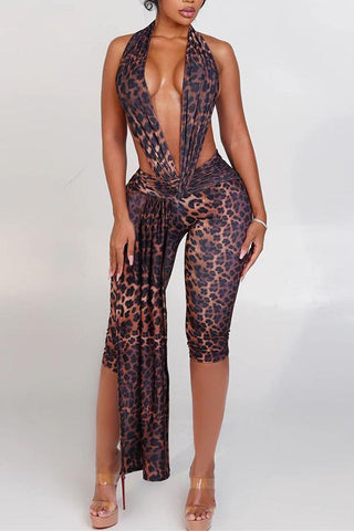 Elegant Tie-Front Halter Jumpsuit