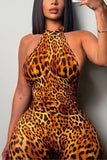 Chic Halter Leopard Print Jumpsuit