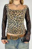 Leopard Print Long Sleeve Top