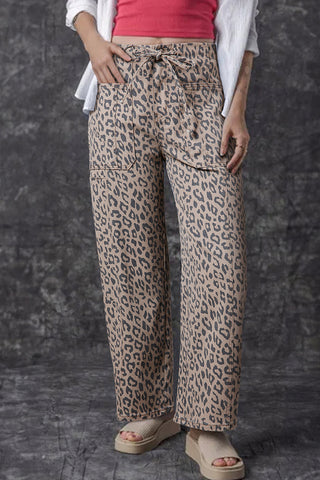 Animal Print Straight-Leg Jeans