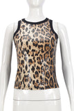 Leopard Print Sequin Tank Top