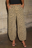 Leopard Print Wide-Leg Jeans