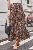 Tiered Animal Print Maxi Skirt