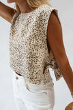 Leopard Print Tank Top with Side Ties