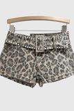 Studded Belt Casual Shorts