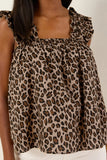 Ruffled Animal Print Tank Top