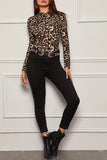 Leopard Print Long Sleeve Blouse