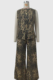 Sleeveless Button-Front Vest Set