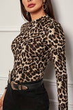 Leopard Print Long Sleeve Blouse