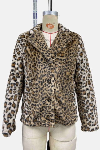 Leopard Print Button-Up Blazer