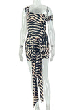 Off-Shoulder Tie Front Casual Dress
