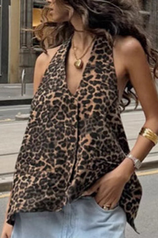 V-Neck Leopard Print Camisole