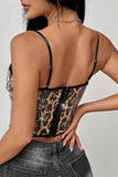 Sequin-Embellished Zebra Print Camisole