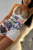Halter Graphic Print Short Set