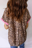 Leopard Contrast Trim Short Sleeve Shirt