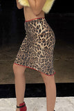Leopard Print Midi Skirt