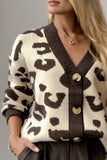 Button-Up Leopard Print Cardigan