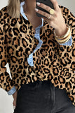 Ruffle-Trim Leopard Print Blouse