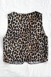 Tie-Front Leopard Vest
