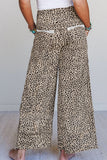 Leopard Print Wide-Leg Casual Pants